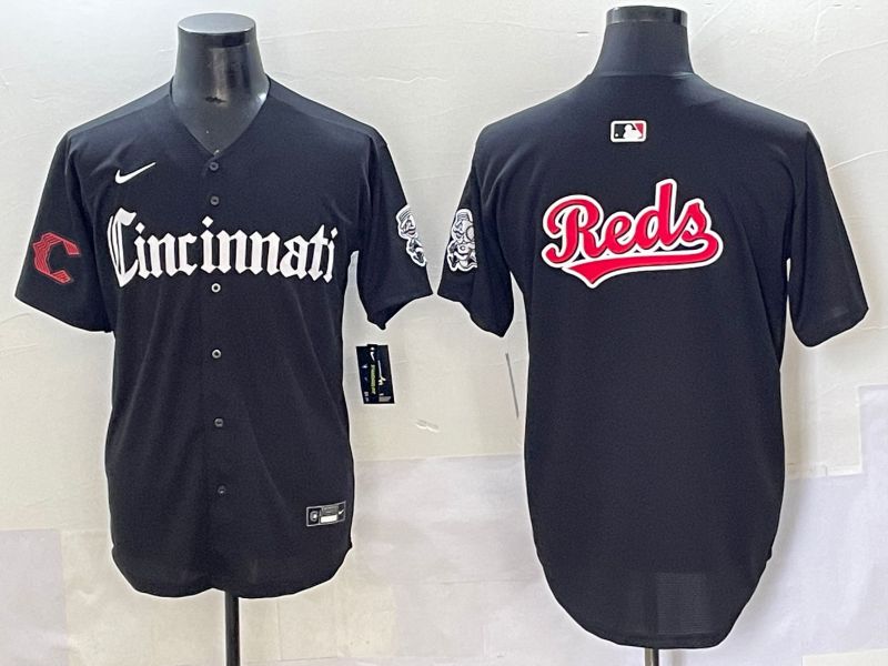 Men 2025 Cincinnati Reds Blank Black Five generations Joint Name Nike MLB Jersey style 3->cincinnati reds->MLB Jersey